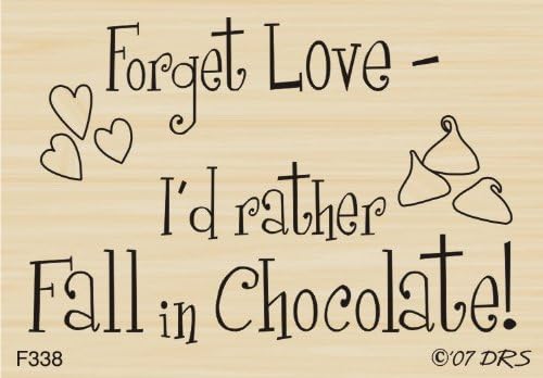 Fall Into Chocolate Greeting Rubber Stamp By DRS Designs