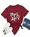Pxmoda Women's Mom Love Life Print V Neck T Shirt Tops