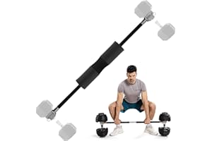 BANGDAERGE Dumbbell Barbell Converter Bar Adjustable Dumbbell to Barbell Converter Bar Metal Solid Heavy-duty Versatile Barbell Weight Bars for Lifting Full Body Workouts Home Gym Fitness Up to 200 lb Capacity