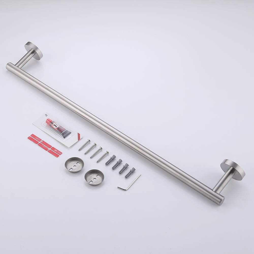 KES 23.6 Inches Towel Bar for Bathroom Kitchen Hand Towel Holder Dish Cloths Hanger SUS304 Stainless Steel RUSTPROOF Wall Mount No Drill Brushed Steel, A2000S60DG-2 - - 