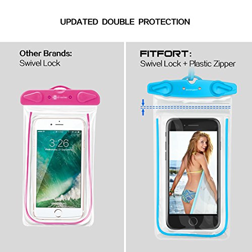 image for Universal Waterproof Case FITFORT 2 Pack Universal Dry Bag/ Pouch Clea
