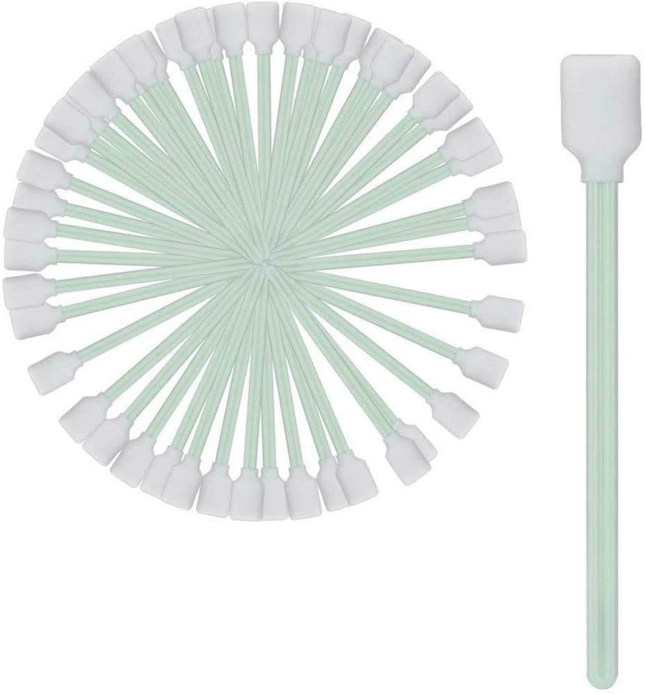 POFET 50pcs Anti-static Dust-removed Foam Cleaning Lab Swabs Sticks for Solvent Format Printer Print Head/Disk/Lens/Roland, Canon, Epson, HP, Mutoh, Mimaki, Inject/Thermal Printer