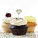 Aresmer 36 Pack Cupcake Toppers Gold Glitter Diamond Dessert Table Birthday Party Decor Wedding Engagement Baby Shower