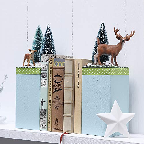 Hagao Mini Snow Frost Trees Mini Christmas Tree Plastic Winter Snow Ornaments Tabletop Trees for Holiday Party DIY Room Decor Home Table Top Christmas Decoration Diorama Models 150mm 6 Pcs - Thumbnail 3