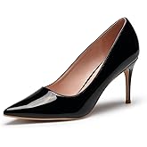 GENSHUO High Heels Pumps for Women Closed Toe 3 Inch Stillettos Heels Dress Shoes
