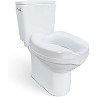 Carex Toilet Seat Riser, Elongated Raised Toilet Seat Adds 2.5 inches to Toilet Height, 300 Pound Weight Capacity Toilet Rise