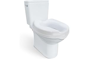 Carex Toilet Seat Riser, Elongated Raised Toilet Seat Adds 2.5 inches to Toilet Height, 300 Pound Weight Capacity Toilet Rise