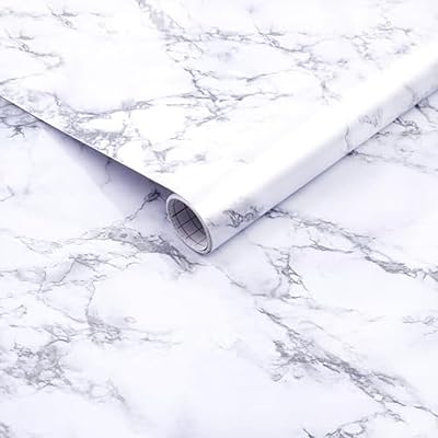 Arthome Marble Paper 90x305cm Self Adhesive Wallpaper White Gray Granite
