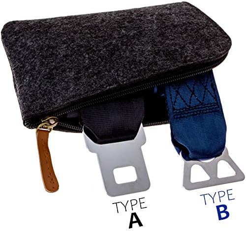 Airplane Seatbelt Extenders Premium 2 Pack for All Airlines | Type A Universal | Type B Southwest | Upgraded Colors & Bonus Felt Travel Case Zipper Pouch for Safe Discreet Storage | by journeyxl