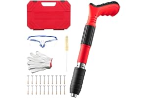 SBOQIXFM The nail wall fixing tool for cement wall, manual steel nail gun tool, concrete nail gun, mini portable nail shooting machine with 20 nails, HouseHol（red)）