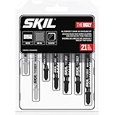 SKIL 21 Pc All-Purpose T-Shank Jig Saw Blade Set for SKIL Jig Saws JS314901/ JS313101/ JS820302/ JS820202/ JS5833A-10 - JSB20