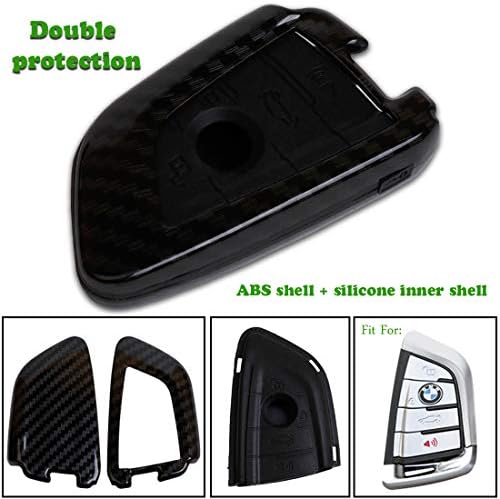 Keyless4U 4 Buttons Key Fob Cover Case Remote Control Protector Compatible BMW 7 Series X1 X5 X6 M5 M6 and 5 Series 2018 (Black)
