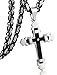 Jstyle Jewelry Stainless Steel Cross Necklace Pendant for Men Byzantine Chain Necklace Boys 5mm 24 Inch