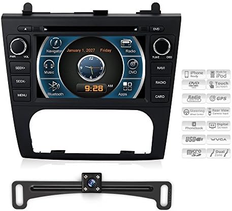 Aimtom 2007-2012 Nissan Altima In-dash GPS Navigation Display System Rear Camera Bluetooth Deck FM AM Radio Receiver 7 Inch Touchscreen USB SD Head Unit DVD CD Stereo Player Copyrighted iGo Primo Maps