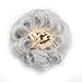 Drawstrings Hair Bun Synthetic Hair Accessory Silvery Grey-Curly