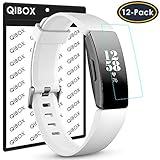 QIBOX Compatible Fitbit Inspire Screen Protector(12-Pack), Full Coverage Screen Protector Cover Waterproof HD Film Saver Compatible Fitbit Inspire HR & Fitbit Inspire Fitness Tracker Anti-Bubble