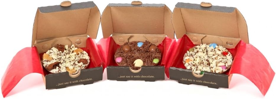 Gourmet Chocolate Pizza Gift Pack Set of 3 Belgium Chocolate Pizza