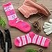 HOT FEET Kids Thermal Socks – Warm Winter Socks for Boys & Girls, Cozy & Insulated, Thick Heated Sock 2 Pack, shoe size 2-6, Pink Star and Pink Stripe