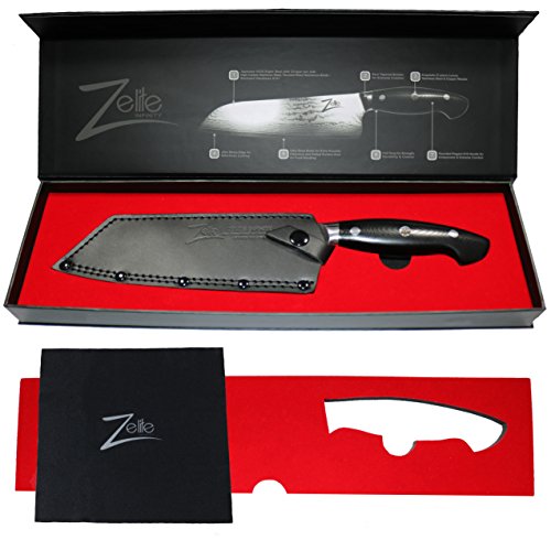 Zelite Infinity Santoku Knife 7 Inch ExecutivePlus Series Japanese AUS10 Super Steel 45