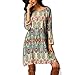 EFINNY Women Bohemian Long Sleeve Slim Tunic Beach Dress