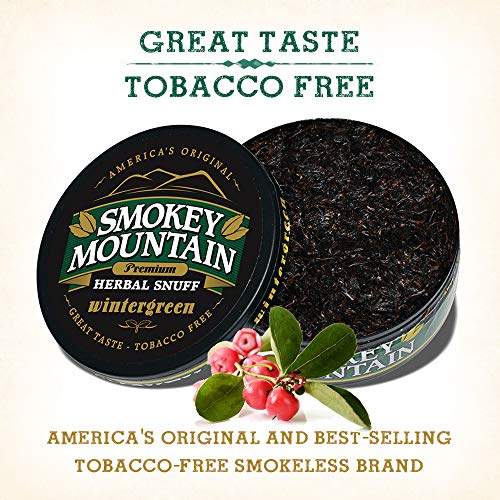 Smokey Mountain Herbal Snuff - Wintergreen - 1-Can - Nicotine-Free and Tobacco-Free - Thumbnail 5