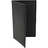 AG Wallets Men’s Long Leather Wallet – Slim RFID Bifold with 20 Card Slots, ID Window & 2 Bill Compartments – Soft Cowhide Credit Card Holder for Everyday Carry – Black