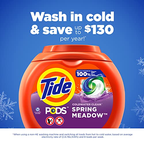 Tide PODS Liquid Laundry Detergent Pacs, Spring Meadow, 42 count