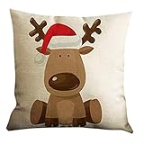 GBSELL Christmas Elk Deer Pillow Case Throw Cushion Cover Sofa Home Car Party Decor