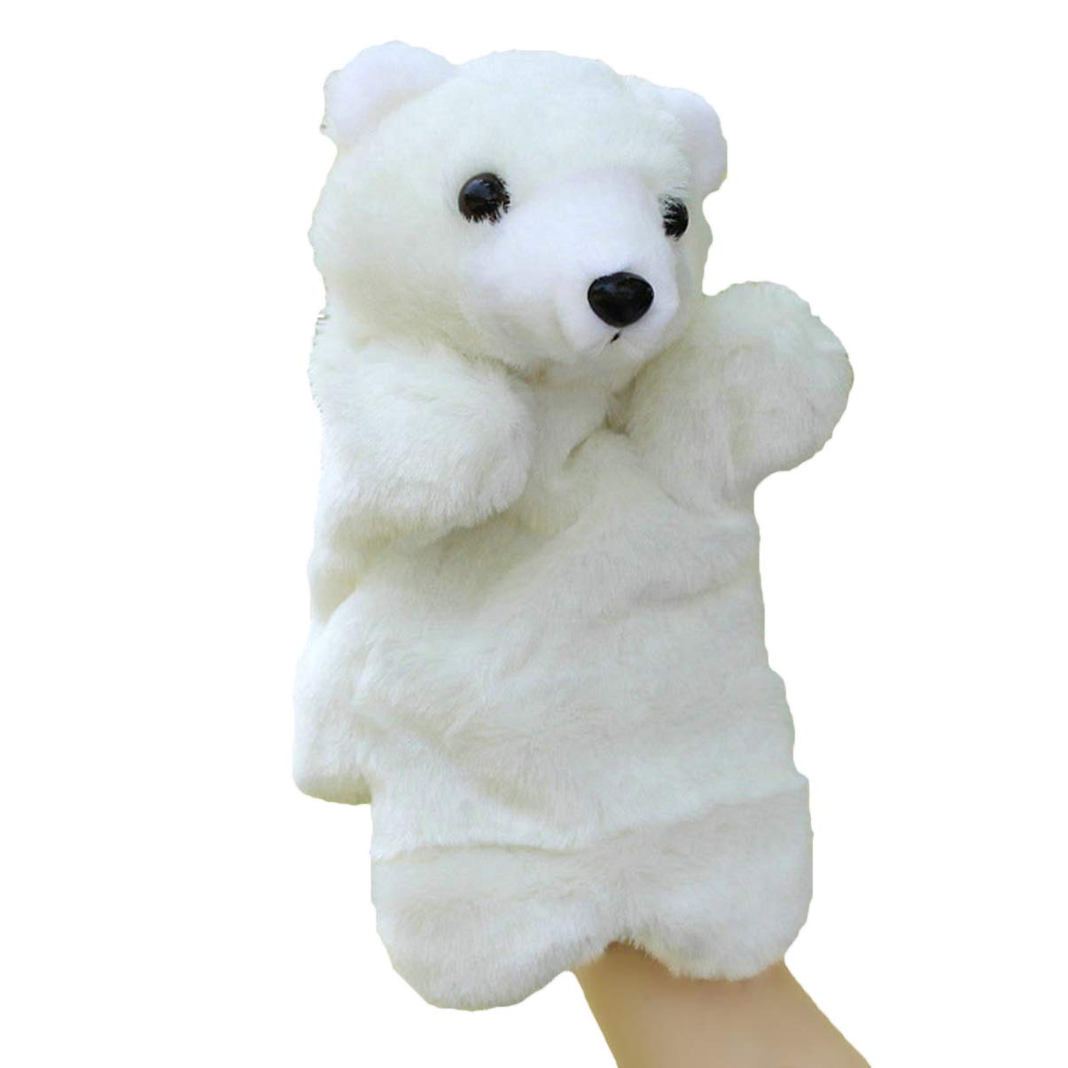 White Bear Plush Hand Puppet for Kids - Soft and Safe Material, Ideal for Storytelling, Pretend Play, and Interactive Games