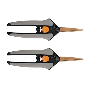 2 Pack - Fiskars Softouch Micro-Tip Pruning Snip - Black/gray