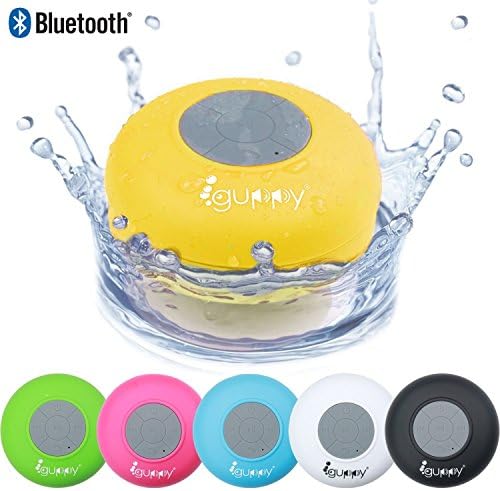 Guppy Water Resistant Bluetooth Shower Speaker Wireless Portable Audio Kid-friendly Built-in Control Buttons Powerful Suction Cup w/Safety Lanyard for Bath Pool Car Beach Indoor/Outdoor (Yellow)