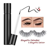 Suntee Magnetic Eyeliner with Magnetic False Eyelashes Set, Waterproof/Smudge Proof/Reusable Ultra Thin Magnetic Eyelashes, No Glue False Lashes