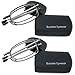 Success Eyewear Reading Glasses 2 Pair Black and Gunmetal Readers Compact Folding Glasses for Reading for Men and Women Case Included Bundle: Set of Black and Gunmetal With 2 Cases 1