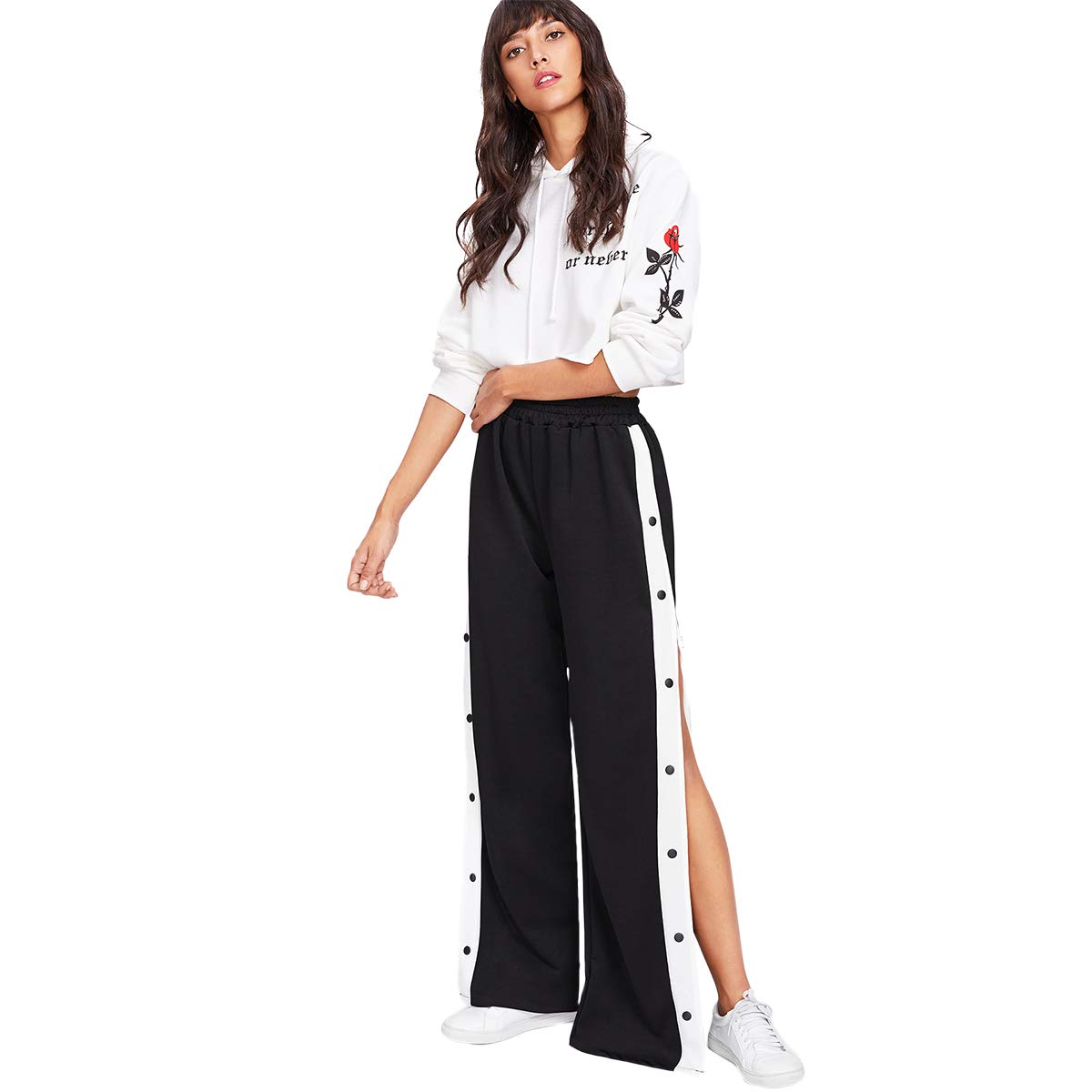 snap button track pants
