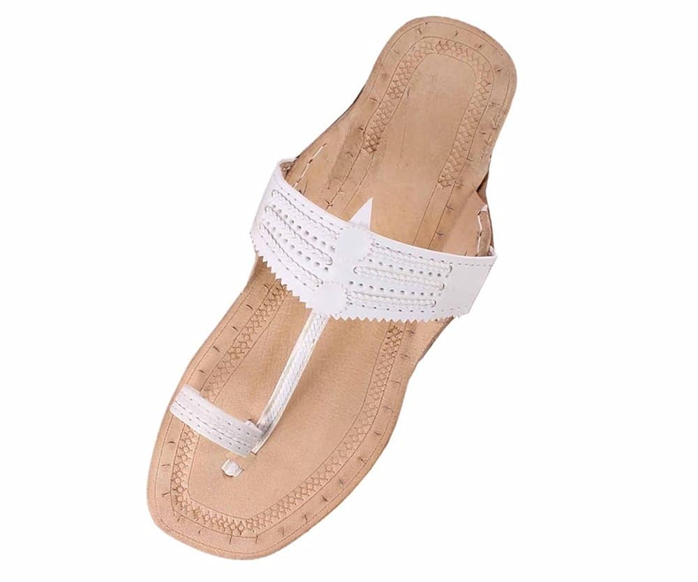White kolhapuri chappal Clearance