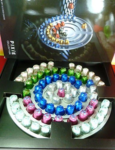 Nespresso 69 Capsules Limited Coffee (10 Maragogype,15 Peru,12 Palermo,12 Milano,10 Tanim,10 Umutima) With Free Aluminum Pixie Target Wall Capsules Dispenser