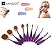 Vander Synthetic Kabuki Foundation Makeup Brush Set, Purple, 10-Pieces
