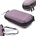 Case Star Rectangle-Shaped Hard EVA Case Bag and Silver Color Climbing Carabiner for Jarv NMotion Sport Wireless Bluetooth 4.0 Stereo Earbuds/Headphones MP3/MP4 iPod Shuffle (Purple/black Color)