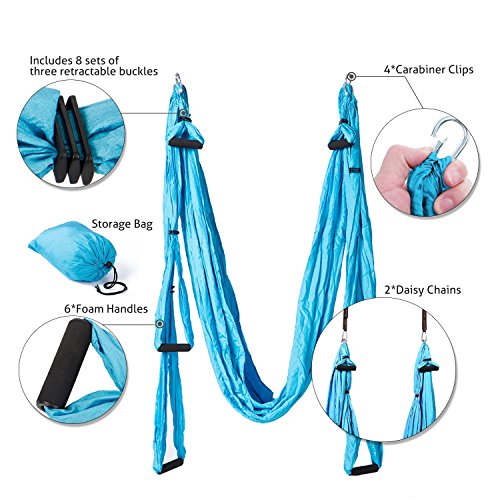 image for Seveni Yoga Swing/yoga hammock/Ceiling Anchors/Daisy Chains Beginner i