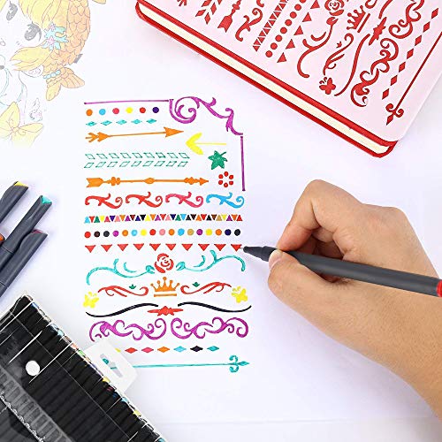 Journal Planner Pens Fineliner Point Markers Colored Pens Set Drawing Pens for Bullet Journaling Writing Note Taking Calendar Coloring Art Office School Supplies, 24 Colors