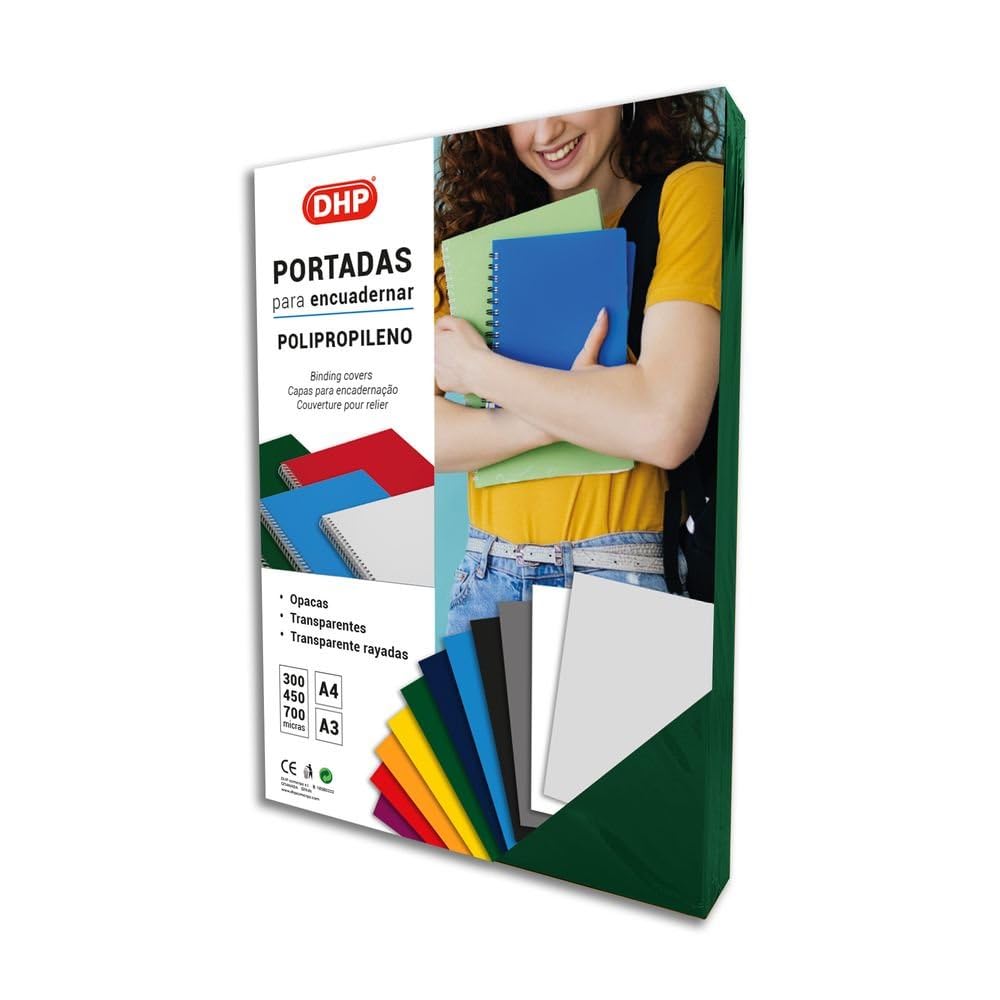 Pack of 100 Polypropylene Binding Cover, 0.45 mm Thick, Format A4, Green