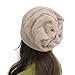 Unisex Hipster Knit Hat,Crytech Fashion Soft Stretch Ruched Plain Crochet Wool Knitted Skully Beanie Cap Slouchy Baggy Oversized Knitting Skull Snow Ski Hat for Women Men Ladies Girls Outdoor (Beige)thumb 4