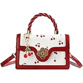 SongKedora Cute Cherry Purse Y2K Vegan Leather Shoulder Bag Fashion Crossbody Purse Small Satchel Handbag