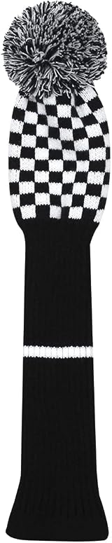 Scott Edward Knit Woods Golf Club Covers Driver 1# Long Neck Black White view 2