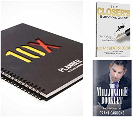10X Planner By Grant Cardone Bundle with Grant Cardone The Closers Survival Guide Book &amp; The Millionaire Booklet: How to Get Super Rich