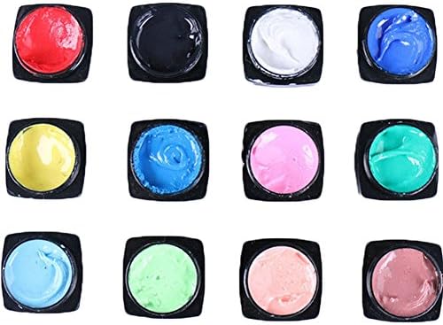 12 Colors Painting Sculpture Carved Glue UV Gel Nail Art Modelling (Coffee)