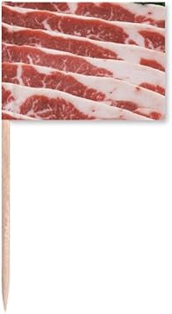 Amazon ポークチョップス 肉 食べ物 テクスチャ つまようじ 旗 マーカー トッパー パーティーデコレーション Diythinker カクテルピック オードブルピン