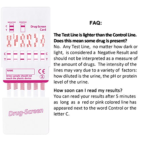 EZ Level 6 Panel Instant Urine Drug Test Multi-Drug Testing Kit Screen Dip Card (5 Tests)