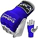 EMRAH Pro Boxing Hand Wraps Inner Gloves for Punching Padded Bandages Under Mitts, Quick Wraps, Fist Protector - MMA, Muay Thai, Kickboxing & Martial Arts Training (Blue, Small)