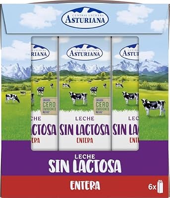 Central Lechera Asturiana Leite Integral Sem Lactose, Pack 6 x 1L